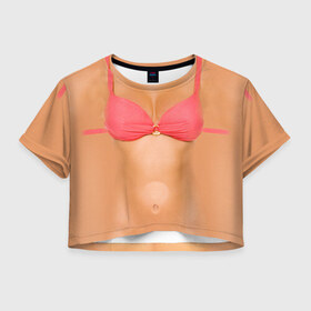 Женская футболка 3D укороченная с принтом Идеальное тело в Кировске, 100% полиэстер | круглая горловина, длина футболки до линии талии, рукава с отворотами | грудь | идеальное | купальник | пресс | спорт | тело | торс