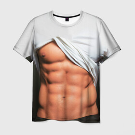 Мужская футболка 3D с принтом Идеальное тело в Кировске, 100% полиэфир | прямой крой, круглый вырез горловины, длина до линии бедер | идеальное | пресс | спорт | тело | торс
