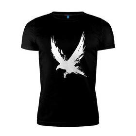 Мужская футболка премиум с принтом Белая ворона в Кировске, 92% хлопок, 8% лайкра | приталенный силуэт, круглый вырез ворота, длина до линии бедра, короткий рукав | белая ворона | нарисованная краской | черниламиворон