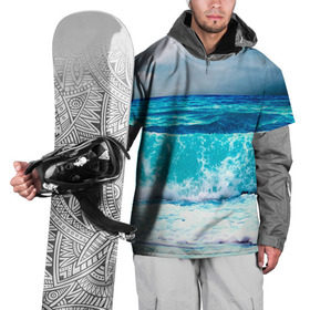 Накидка на куртку 3D с принтом Волны в Кировске, 100% полиэстер |  | берег | вода | волны | море | пейзаж | прилив