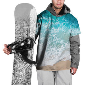 Накидка на куртку 3D с принтом Берег в Кировске, 100% полиэстер |  | Тематика изображения на принте: берег | вода | волны | море | пляж | прилив