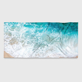 Пляжное полотенце 3D с принтом Берег в Кировске, 50% полиэстер, 50% хлопок | Все края обработаны. Ткань не мнется и не растягивается | берег | вода | волны | море | пляж | прилив