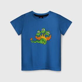 Детская футболка хлопок с принтом Змей Горыныч в Кировске, 100% хлопок | круглый вырез горловины, полуприлегающий силуэт, длина до линии бедер | дети | змей горыныч | змей горынычдракон