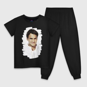 Детская пижама хлопок с принтом Roger Federer в Кировске, 100% хлопок |  брюки и футболка прямого кроя, без карманов, на брюках мягкая резинка на поясе и по низу штанин
 | roger federer | роджер федерер | теннис | чемпион