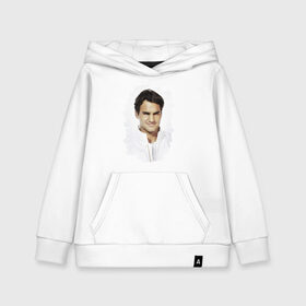 Детская толстовка хлопок с принтом Roger Federer в Кировске, 100% хлопок | Круглый горловой вырез, эластичные манжеты, пояс, капюшен | roger federer | роджер федерер | теннис | чемпион