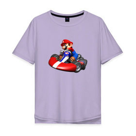 Мужская футболка хлопок Oversize с принтом Mario Kart в Кировске, 100% хлопок | свободный крой, круглый ворот, “спинка” длиннее передней части | nintendo | карт | марио | нинтендо
