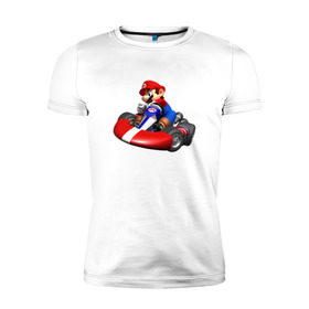 Мужская футболка премиум с принтом Mario Kart в Кировске, 92% хлопок, 8% лайкра | приталенный силуэт, круглый вырез ворота, длина до линии бедра, короткий рукав | nintendo | карт | марио | нинтендо