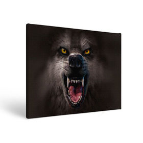 Холст прямоугольный с принтом Злой волк в Кировске, 100% ПВХ |  | Тематика изображения на принте: волк | животные | злой волк | зубы | оскал