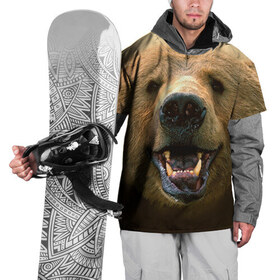 Накидка на куртку 3D с принтом Мишка в Кировске, 100% полиэстер |  | бурый | гризли | животные | медведь | мишка