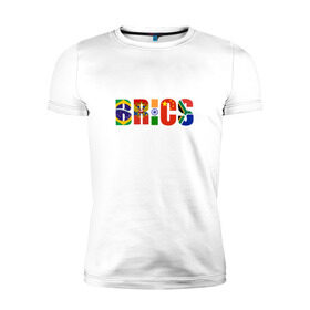Мужская футболка премиум с принтом BRICS - БРИКС в Кировске, 92% хлопок, 8% лайкра | приталенный силуэт, круглый вырез ворота, длина до линии бедра, короткий рукав | Тематика изображения на принте: бразилия