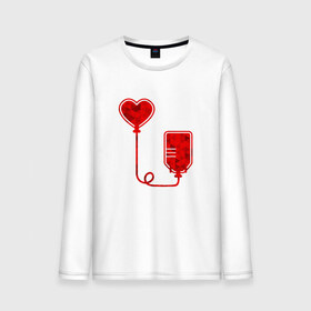 Мужской лонгслив хлопок с принтом Донор крови в Кировске, 100% хлопок |  | донор кровидонор | кровь | сердце