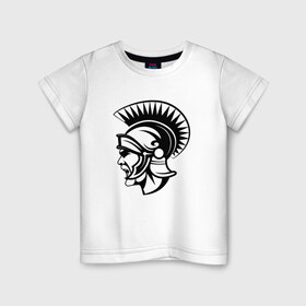 Детская футболка хлопок с принтом Римский воин в Кировске, 100% хлопок | круглый вырез горловины, полуприлегающий силуэт, длина до линии бедер | rome | воин | война | история | римский воинрим | солдат | шлем