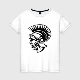 Женская футболка хлопок с принтом Римский воин в Кировске, 100% хлопок | прямой крой, круглый вырез горловины, длина до линии бедер, слегка спущенное плечо | rome | воин | война | история | римский воинрим | солдат | шлем