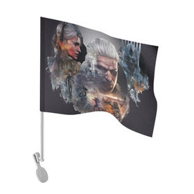 Флаг для автомобиля с принтом Игромир в Кировске, 100% полиэстер | Размер: 30*21 см | ведьмак