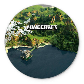 Коврик круглый с принтом Minecraft в Кировске, резина и полиэстер | круглая форма, изображение наносится на всю лицевую часть | крипер