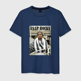 Мужская футболка хлопок с принтом Asap Rocky в Кировске, 100% хлопок | прямой крой, круглый вырез горловины, длина до линии бедер, слегка спущенное плечо. | Тематика изображения на принте: asap | rocky | асап | роки | рокки | эйсэп