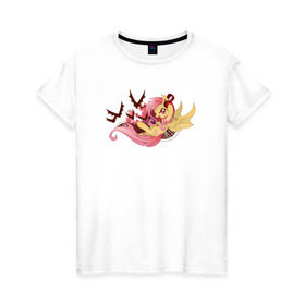 Женская футболка хлопок с принтом Flutter Rock Redux в Кировске, 100% хлопок | прямой крой, круглый вырез горловины, длина до линии бедер, слегка спущенное плечо | flutterbat | mlp | mylittlepony