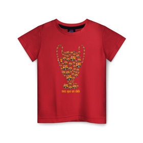 Детская футболка хлопок с принтом Mes que un club в Кировске, 100% хлопок | круглый вырез горловины, полуприлегающий силуэт, длина до линии бедер | barca | barcelona | барса | барселона