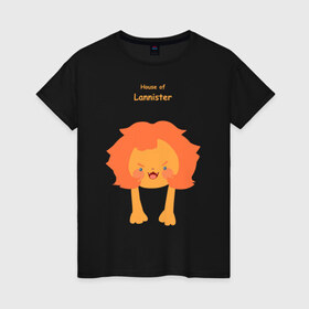 Женская футболка хлопок с принтом House of Lannister в Кировске, 100% хлопок | прямой крой, круглый вырез горловины, длина до линии бедер, слегка спущенное плечо | 