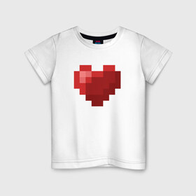 Детская футболка хлопок с принтом Heart в Кировске, 100% хлопок | круглый вырез горловины, полуприлегающий силуэт, длина до линии бедер | healthy | minecraft | любовь | майнкрафт