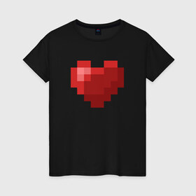 Женская футболка хлопок с принтом Heart в Кировске, 100% хлопок | прямой крой, круглый вырез горловины, длина до линии бедер, слегка спущенное плечо | healthy | minecraft | любовь | майнкрафт