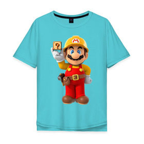 Мужская футболка хлопок Oversize с принтом Super Mario в Кировске, 100% хлопок | свободный крой, круглый ворот, “спинка” длиннее передней части | nintendo | марио | нинтендо