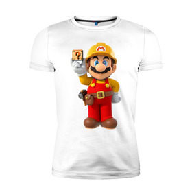 Мужская футболка премиум с принтом Super Mario в Кировске, 92% хлопок, 8% лайкра | приталенный силуэт, круглый вырез ворота, длина до линии бедра, короткий рукав | nintendo | марио | нинтендо
