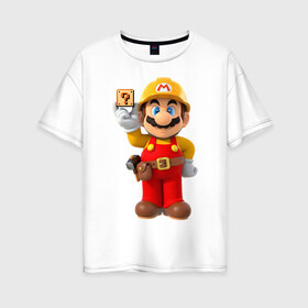 Женская футболка хлопок Oversize с принтом Super Mario в Кировске, 100% хлопок | свободный крой, круглый ворот, спущенный рукав, длина до линии бедер
 | nintendo | марио | нинтендо