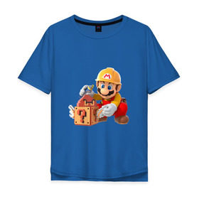 Мужская футболка хлопок Oversize с принтом Super Mario в Кировске, 100% хлопок | свободный крой, круглый ворот, “спинка” длиннее передней части | nintendo | марио | нинтендо
