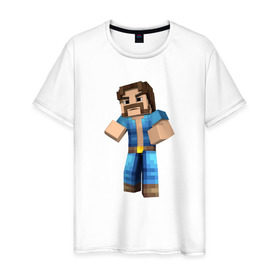 Мужская футболка хлопок с принтом Чак Норрис (Minecraft) в Кировске, 100% хлопок | прямой крой, круглый вырез горловины, длина до линии бедер, слегка спущенное плечо. | norris | майнкрафт