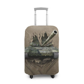 Чехол для чемодана 3D с принтом Танк в Кировске, 86% полиэфир, 14% спандекс | двустороннее нанесение принта, прорези для ручек и колес | силовые структуры | танк