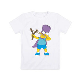 Детская футболка хлопок с принтом Бартмен в Кировске, 100% хлопок | круглый вырез горловины, полуприлегающий силуэт, длина до линии бедер | бартмен симпсоны simpsons bart