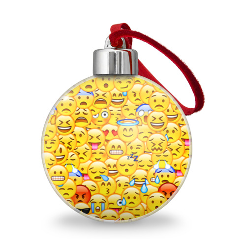 Ёлочный шар с принтом Emoji в Кировске, Пластик | Диаметр: 77 мм | emoji | смайлы | эмоджи
