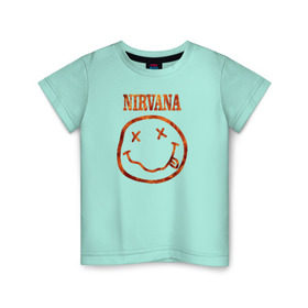 Детская футболка хлопок с принтом Nirvana fire в Кировске, 100% хлопок | круглый вырез горловины, полуприлегающий силуэт, длина до линии бедер | cobain | kurt | nirvana | кобейн | курт | нирвана | рок