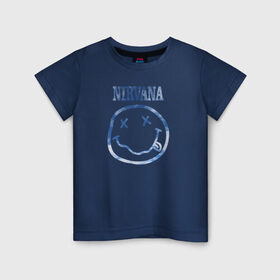 Детская футболка хлопок с принтом Nirvana sky в Кировске, 100% хлопок | круглый вырез горловины, полуприлегающий силуэт, длина до линии бедер | cobain | kurt | nirvana | кобейн | курт | нирвана