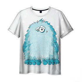 Мужская футболка 3D с принтом Йети в Кировске, 100% полиэфир | прямой крой, круглый вырез горловины, длина до линии бедер | yeti | ети | йети | монстр | монстрик | снежный человек | чудовище
