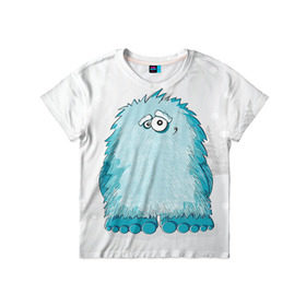 Детская футболка 3D с принтом Йети в Кировске, 100% гипоаллергенный полиэфир | прямой крой, круглый вырез горловины, длина до линии бедер, чуть спущенное плечо, ткань немного тянется | yeti | ети | йети | монстр | монстрик | снежный человек | чудовище
