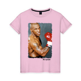 Женская футболка хлопок с принтом Майк Тайсон (Mike Tyson) в Кировске, 100% хлопок | прямой крой, круглый вырез горловины, длина до линии бедер, слегка спущенное плечо | майк тайсон