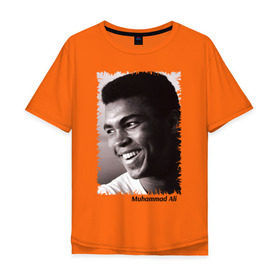 Мужская футболка хлопок Oversize с принтом Мухаммед Али (Muhammad Ali) в Кировске, 100% хлопок | свободный крой, круглый ворот, “спинка” длиннее передней части | мухаммед али