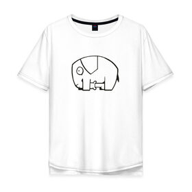 Мужская футболка хлопок Oversize с принтом самодостаточный слоник в Кировске, 100% хлопок | свободный крой, круглый ворот, “спинка” длиннее передней части | слон