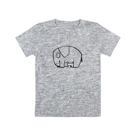 Детская футболка хлопок с принтом самодостаточный слоник в Кировске, 100% хлопок | круглый вырез горловины, полуприлегающий силуэт, длина до линии бедер | слон