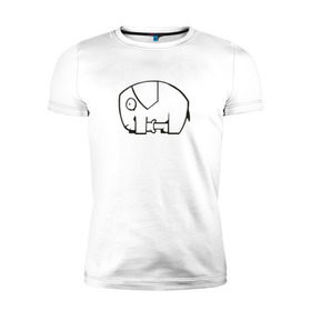 Мужская футболка премиум с принтом самодостаточный слоник в Кировске, 92% хлопок, 8% лайкра | приталенный силуэт, круглый вырез ворота, длина до линии бедра, короткий рукав | слон