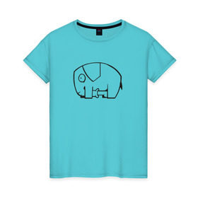 Женская футболка хлопок с принтом самодостаточный слоник в Кировске, 100% хлопок | прямой крой, круглый вырез горловины, длина до линии бедер, слегка спущенное плечо | слон