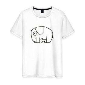 Мужская футболка хлопок с принтом самодостаточный слоник в Кировске, 100% хлопок | прямой крой, круглый вырез горловины, длина до линии бедер, слегка спущенное плечо. | слон