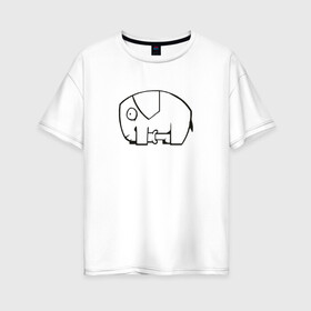 Женская футболка хлопок Oversize с принтом самодостаточный слоник в Кировске, 100% хлопок | свободный крой, круглый ворот, спущенный рукав, длина до линии бедер
 | слон