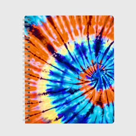 Тетрадь с принтом Tie dye в Кировске, 100% бумага | 48 листов, плотность листов — 60 г/м2, плотность картонной обложки — 250 г/м2. Листы скреплены сбоку удобной пружинной спиралью. Уголки страниц и обложки скругленные. Цвет линий — светло-серый
 | tie dye