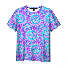 Мужская футболка 3D с принтом Tie dye в Кировске, 100% полиэфир | прямой крой, круглый вырез горловины, длина до линии бедер | tie dye