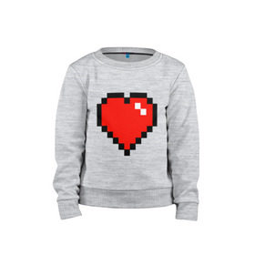 Детский свитшот хлопок с принтом Minecraft сердце в Кировске, 100% хлопок | круглый вырез горловины, эластичные манжеты, пояс и воротник | minecraft | minecraft сердцесердце | игра | майнкрафт.