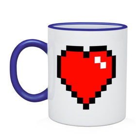 Кружка двухцветная с принтом Minecraft сердце в Кировске, керамика | объем — 330 мл, диаметр — 80 мм. Цветная ручка и кайма сверху, в некоторых цветах — вся внутренняя часть | minecraft | minecraft сердцесердце | игра | майнкрафт.