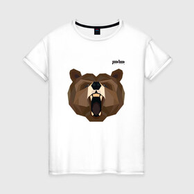 Женская футболка хлопок с принтом Медведь Plan B №1 (черный) в Кировске, 100% хлопок | прямой крой, круглый вырез горловины, длина до линии бедер, слегка спущенное плечо | 